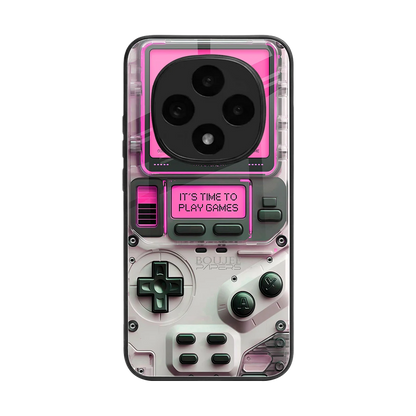 Gameboy Pink back phone cover | glass case for oppo f31 pro 5g