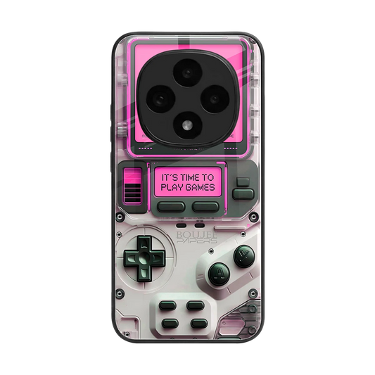 Gameboy Pink back phone cover | glass case for oppo f31 pro 5g