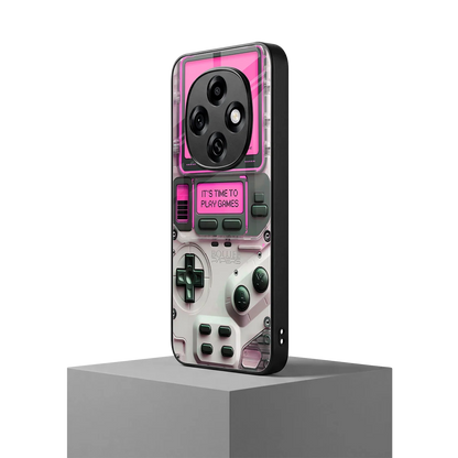 Gameboy Pink oppo f31 pro 5g mobile cover | shockproof glass phone case