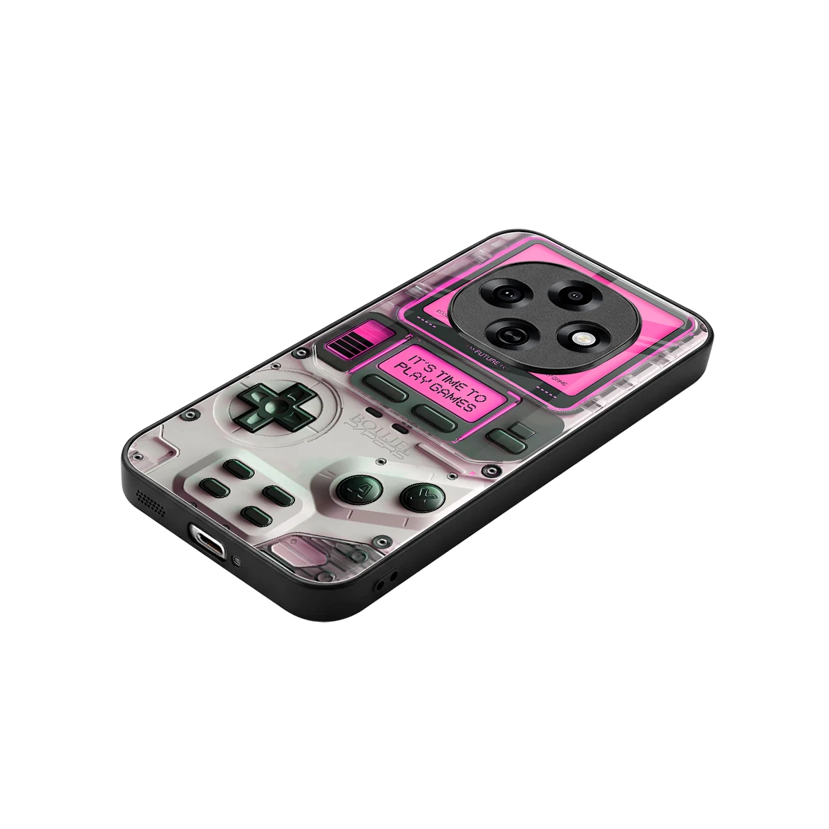 Gameboy Pink stylish phone case for oppo f31 pro 5g | glossy glass and slim fit