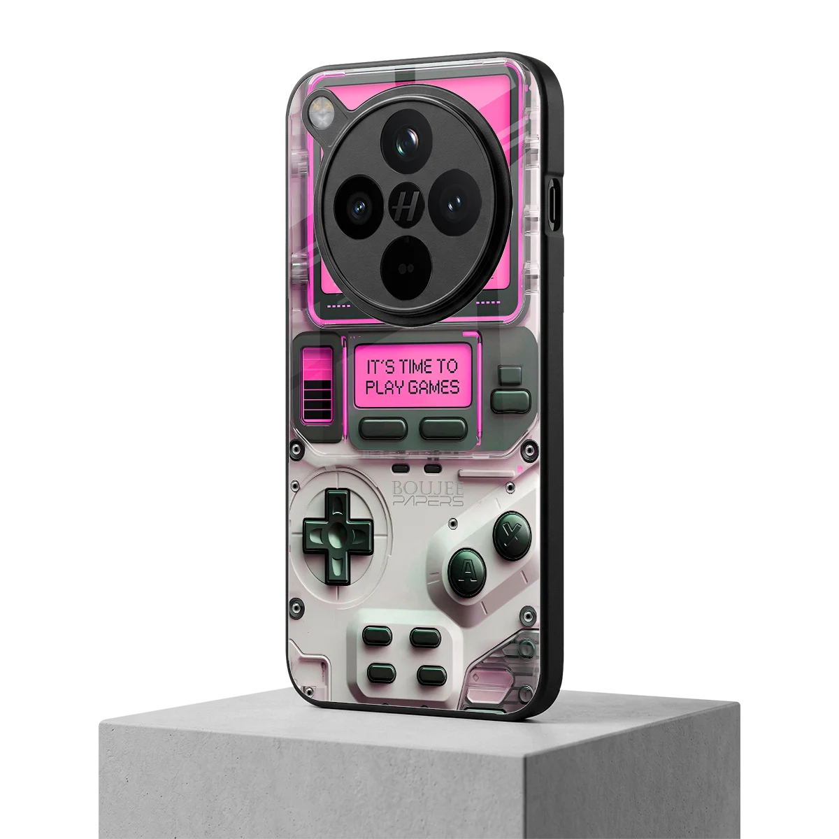 Gameboy Pink oppo find x8 mobile cover | shockproof glass phone case