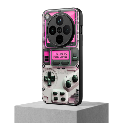 Gameboy Pink oppo find x8 mobile cover | shockproof glass phone case
