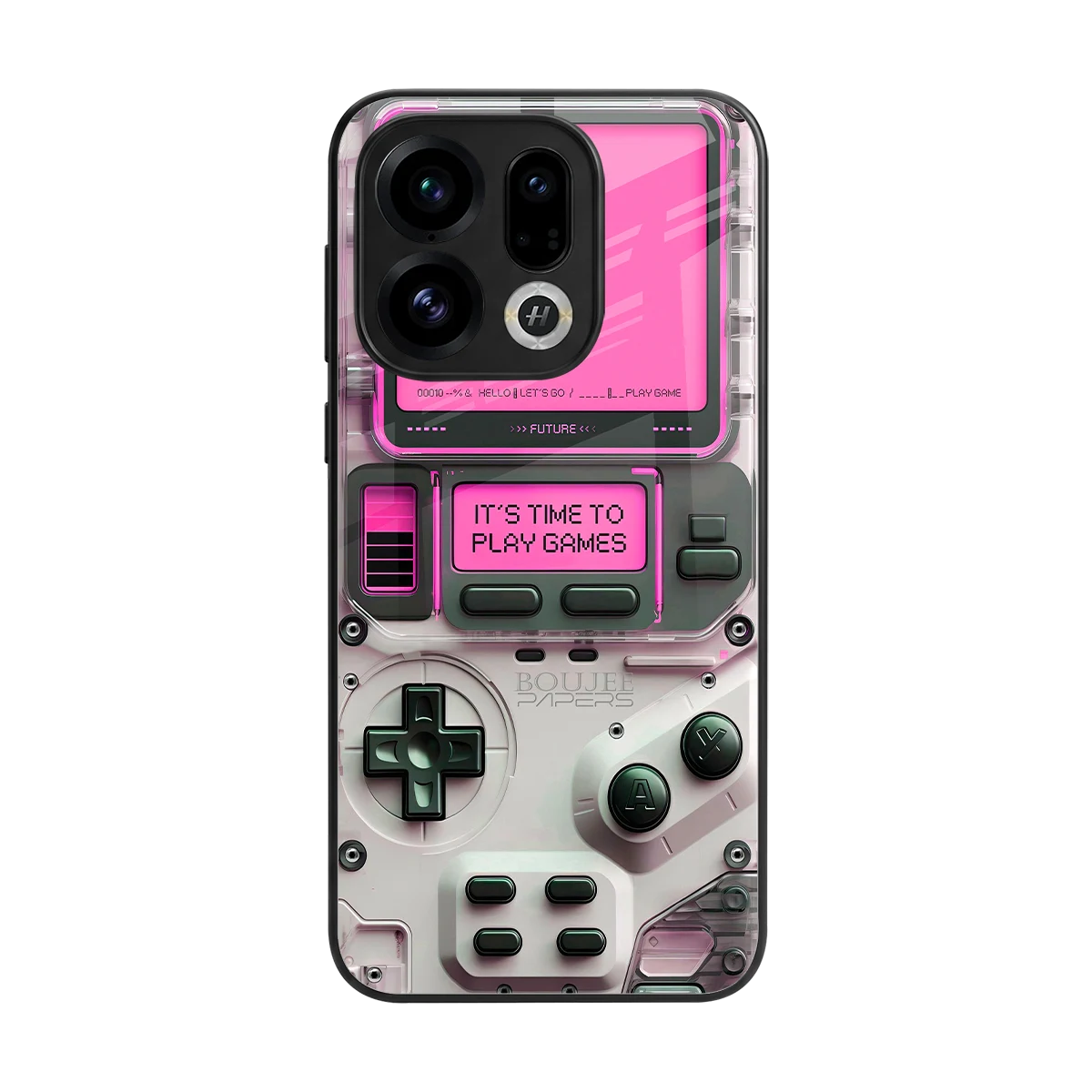Gameboy Pink back phone cover | glass case for oppo find x9
