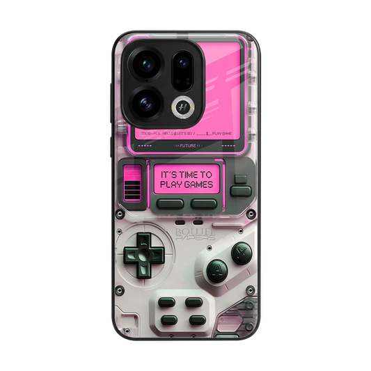 Gameboy Pink back phone cover | glass case for oppo find x9