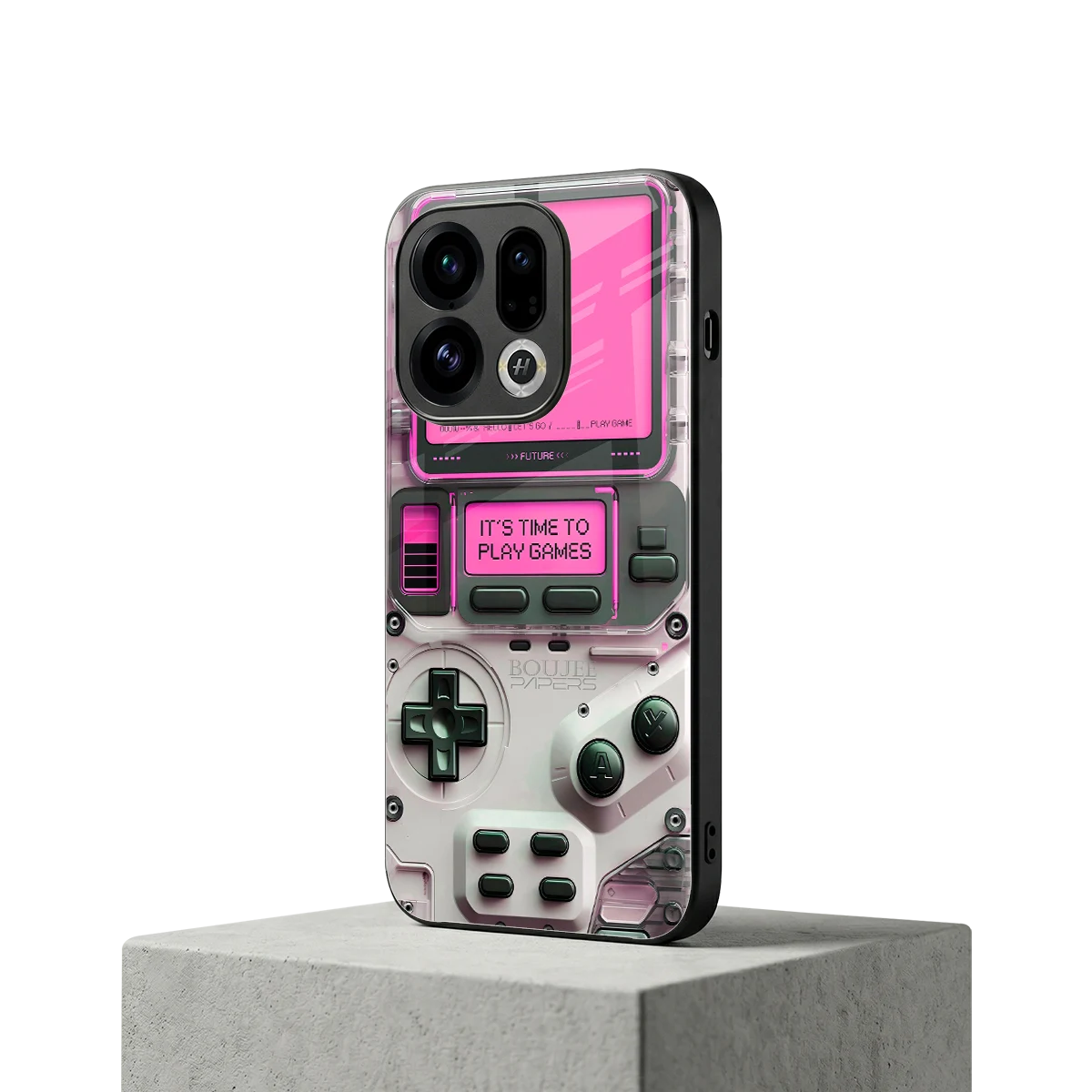 Gameboy Pink oppo find x9 mobile cover | shockproof glass phone case