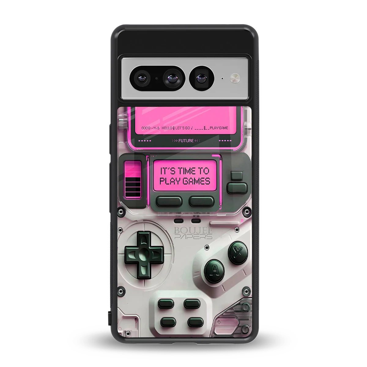 Gameboy Pink back phone cover | glass case for google pixel 7 pro