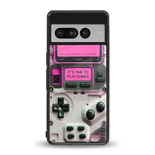 Gameboy Pink back phone cover | glass case for google pixel 7 pro