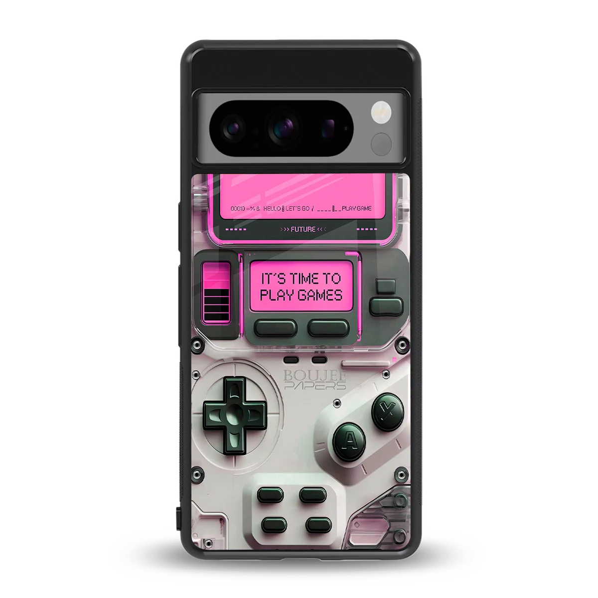 Gameboy Pink back phone cover | glass case for google pixel 8 pro