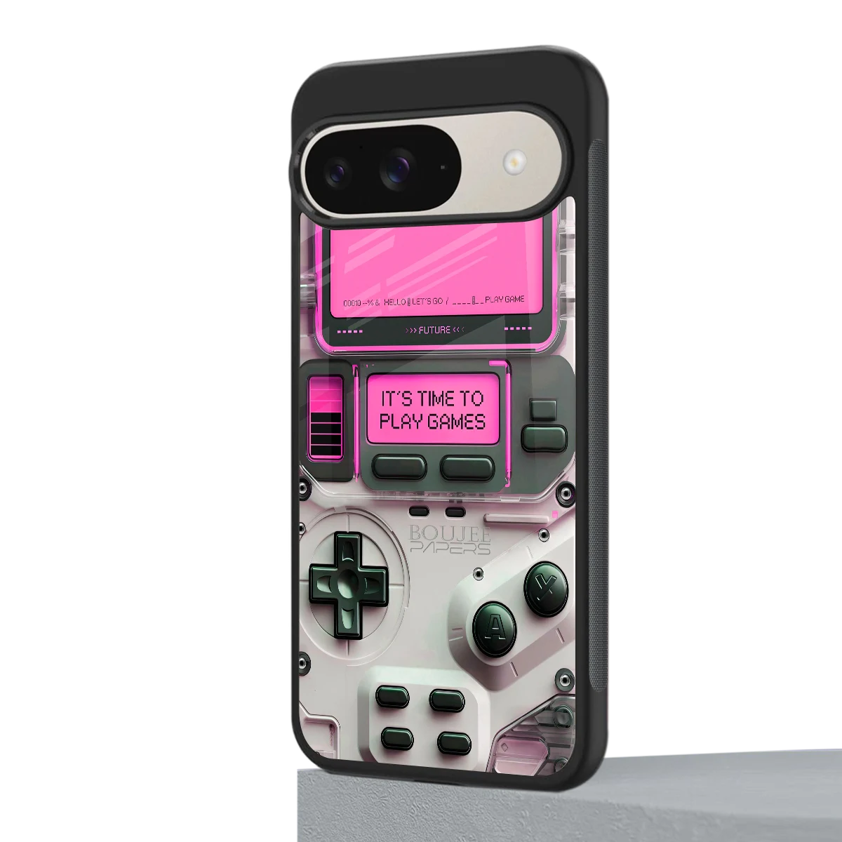 Gameboy Pink google pixel 9 mobile cover | shockproof glass phone case