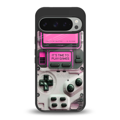 Gameboy Pink back phone cover | glass case for google pixel 9 pro xl