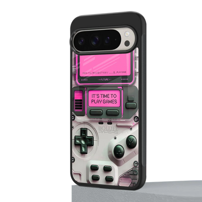 Gameboy Pink google pixel 9 pro mobile cover | shockproof glass phone case