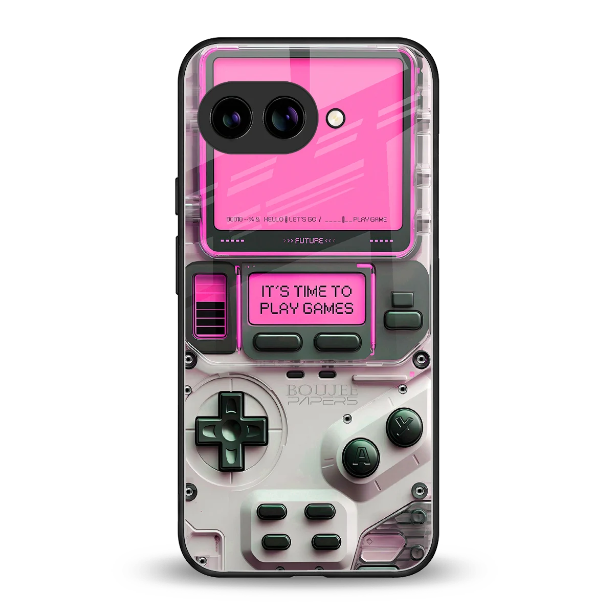 Gameboy Pink back phone cover | glass case for google pixel 10a
