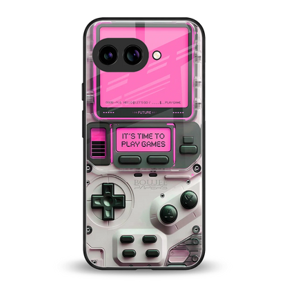 Gameboy Pink back phone cover | glass case for google pixel 10a