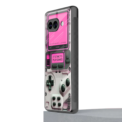 Gameboy Pink google pixel 10a mobile cover | shockproof glass phone case