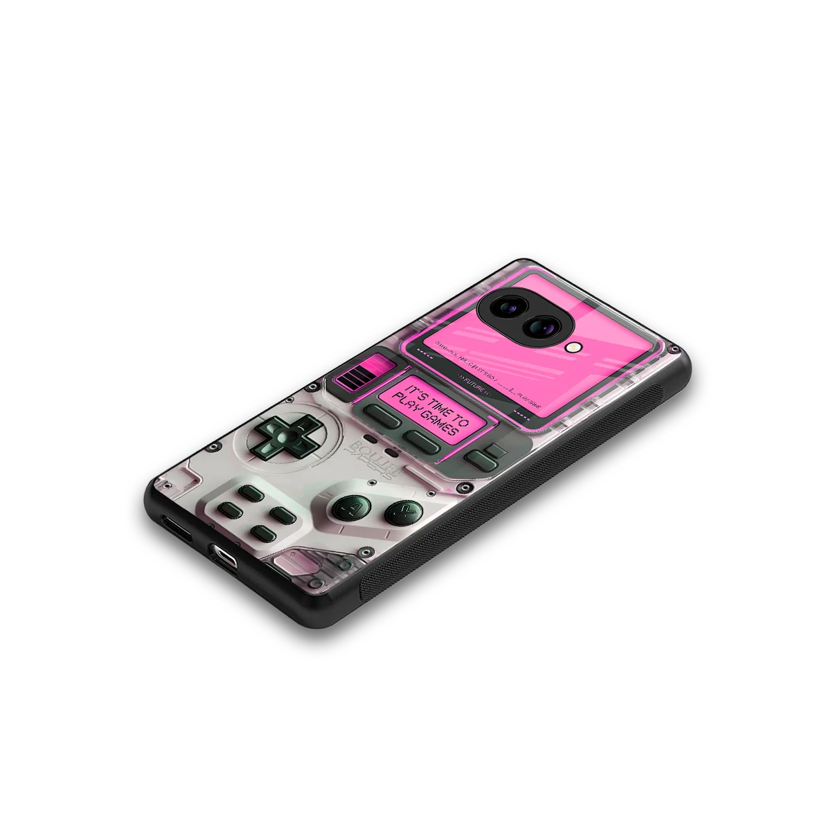 Gameboy Pink stylish phone case for google pixel 10a | glossy glass and slim fit