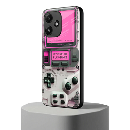 Gameboy Pink redmi 12 5g mobile cover | shockproof glass phone case
