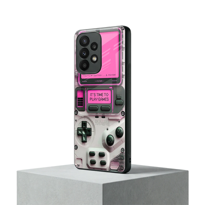 Gameboy Pink samsung galaxy a23 mobile cover | shockproof glass phone case