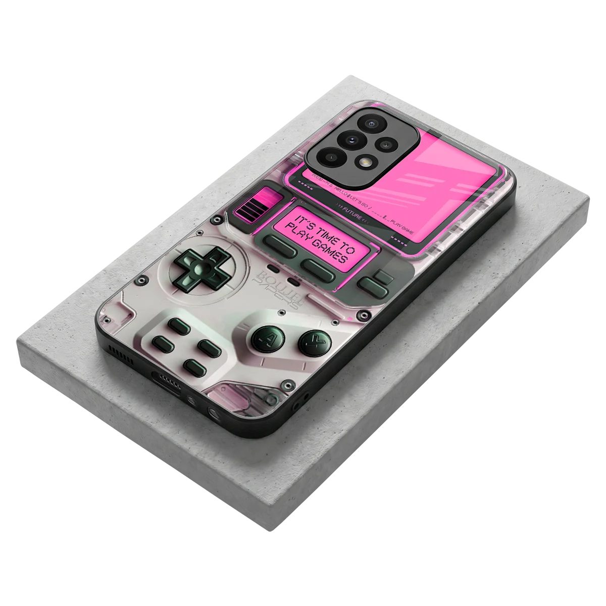 Gameboy Pink stylish phone case for samsung galaxy a23 | glossy glass and slim fit