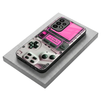 Gameboy Pink stylish phone case for samsung galaxy a23 | glossy glass and slim fit