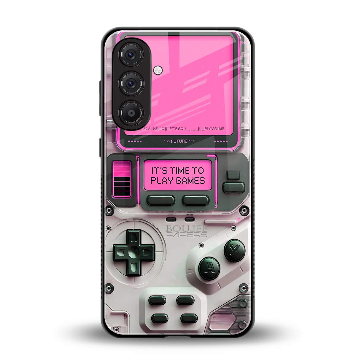 Gameboy Pink back phone cover | glass case for samsung galaxy a55 5g