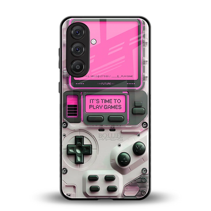 Gameboy Pink back phone cover | glass case for samsung galaxy a55 5g