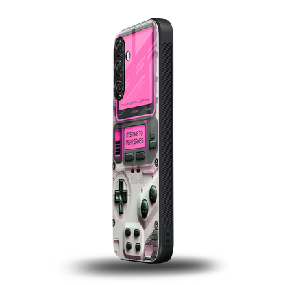 Gameboy Pink samsung galaxy a55 5g mobile cover | shockproof glass phone case