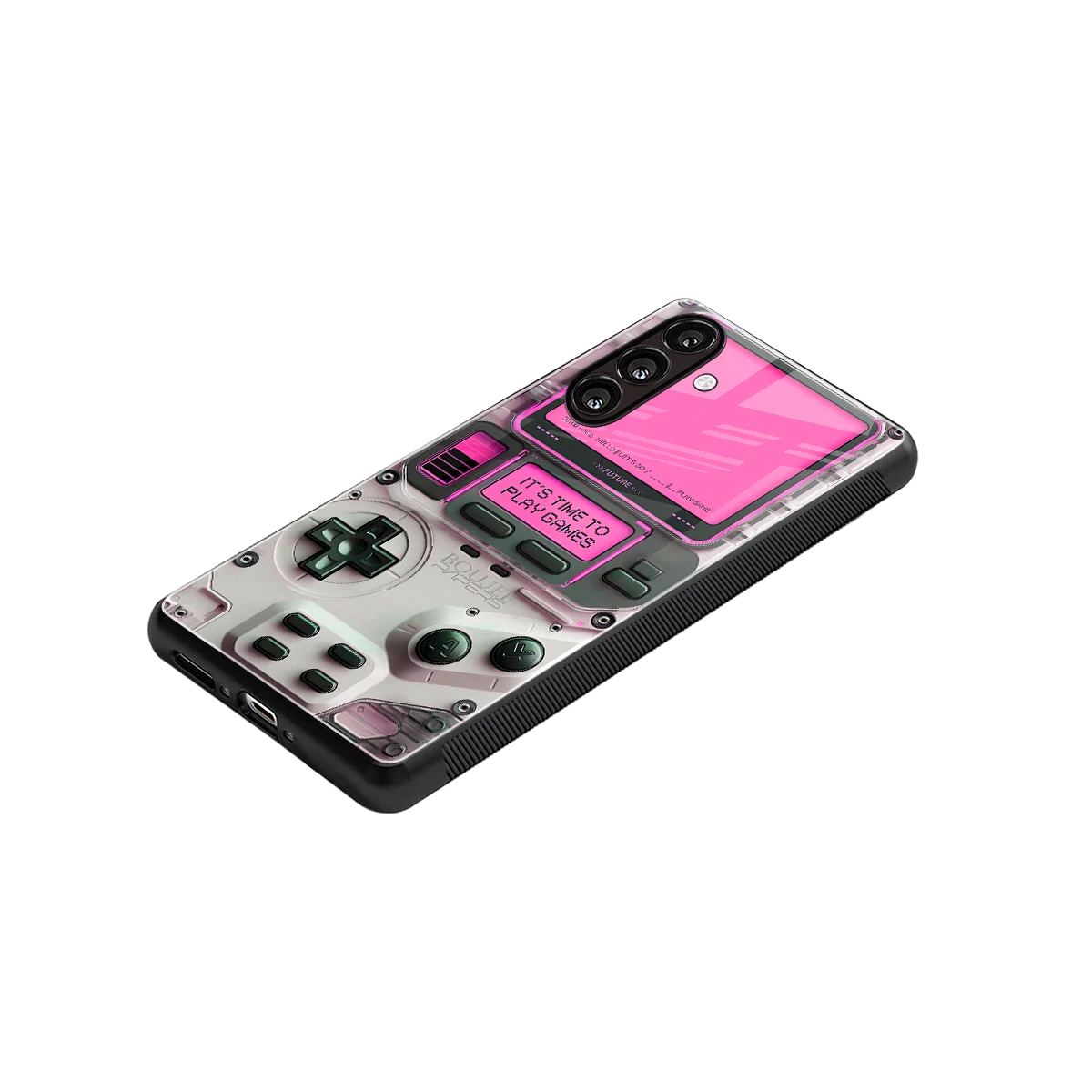 Gameboy Pink stylish phone case for samsung galaxy a55 5g | glossy glass and slim fit