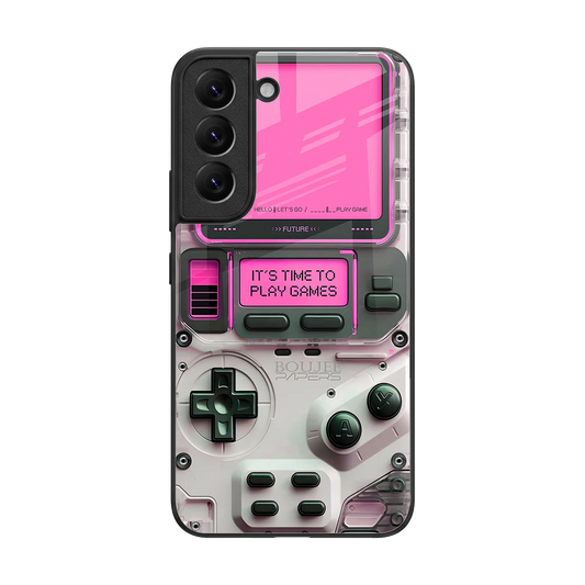 Gameboy Pink back phone cover | glass case for samsung galaxy s22