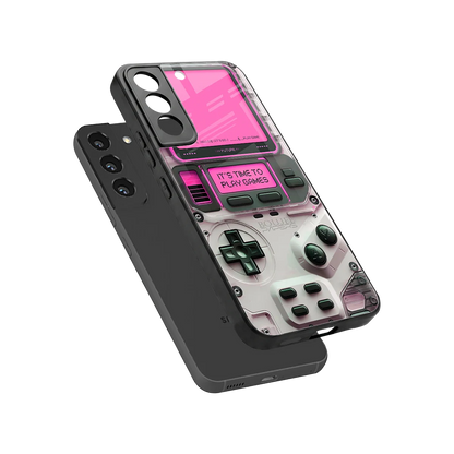 Gameboy Pink sleek samsung galaxy s22 cover with tempered glass back and TPU edges