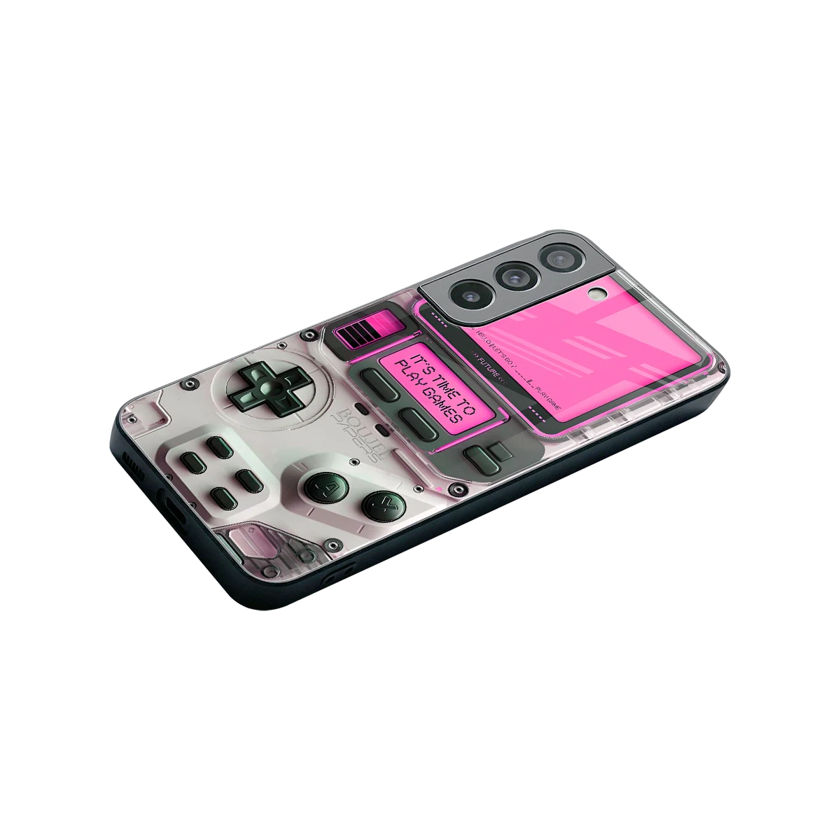 Gameboy Pink stylish phone case for samsung galaxy s22 | glossy glass and slim fit