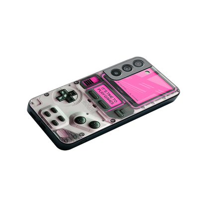 Gameboy Pink stylish phone case for samsung galaxy s22 | glossy glass and slim fit