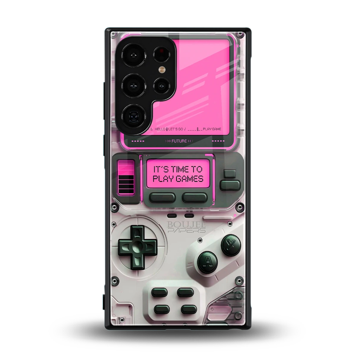 Gameboy Pink back phone cover | glass case for samsung galaxy s23 ultra