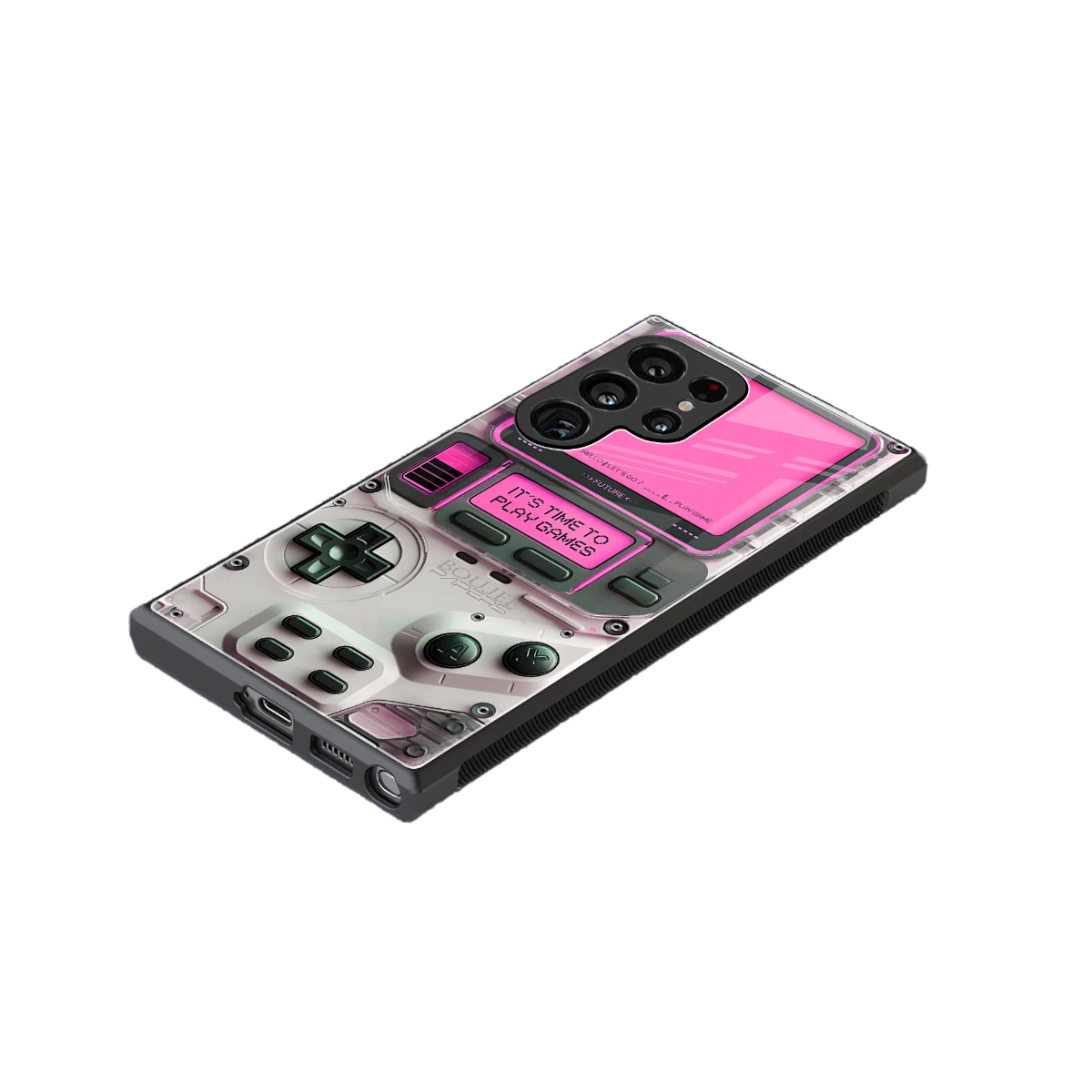 Gameboy Pink stylish phone case for samsung galaxy s24 ultra | glossy glass and slim fit