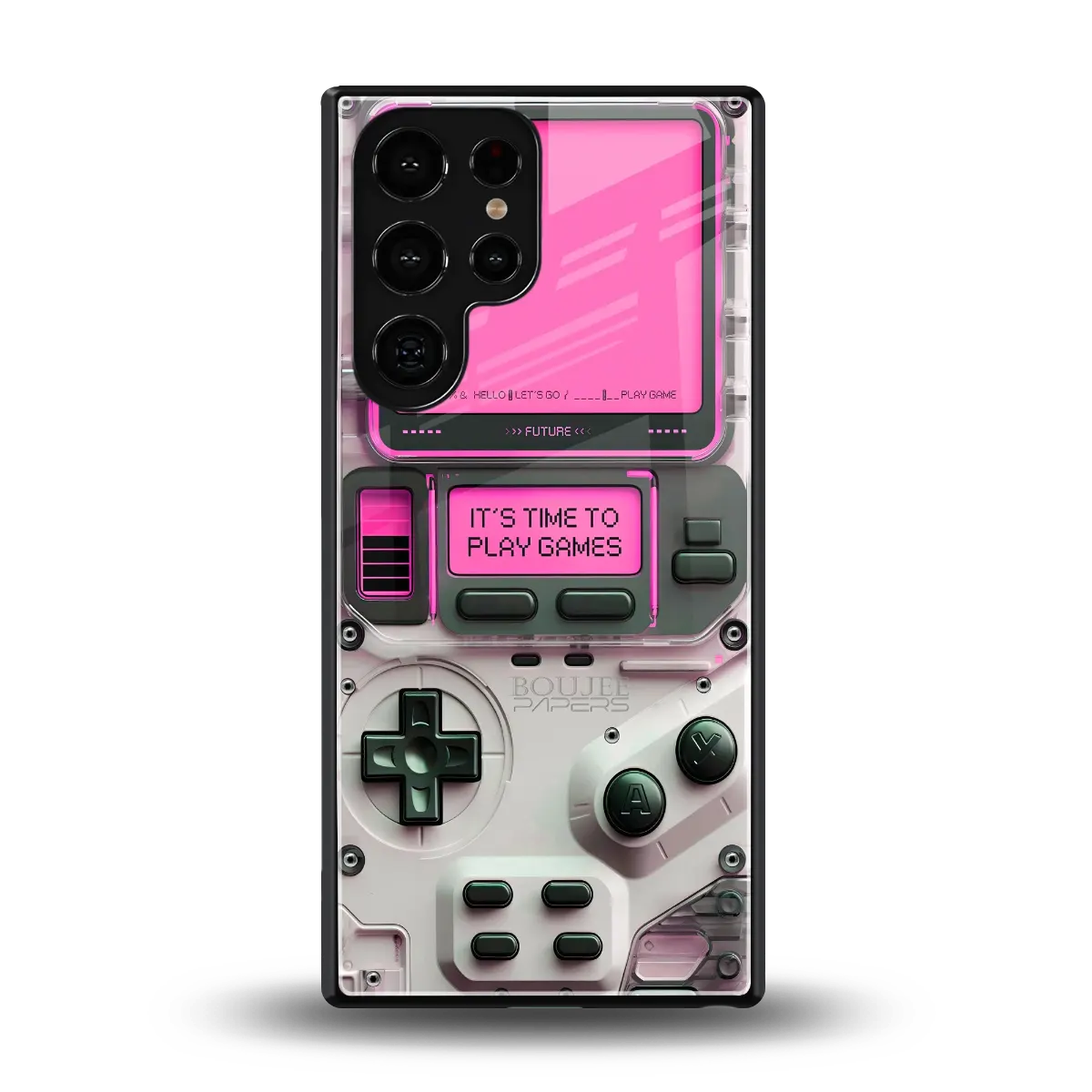 Gameboy Pink back phone cover | glass case for samsung galaxy s25 ultra
