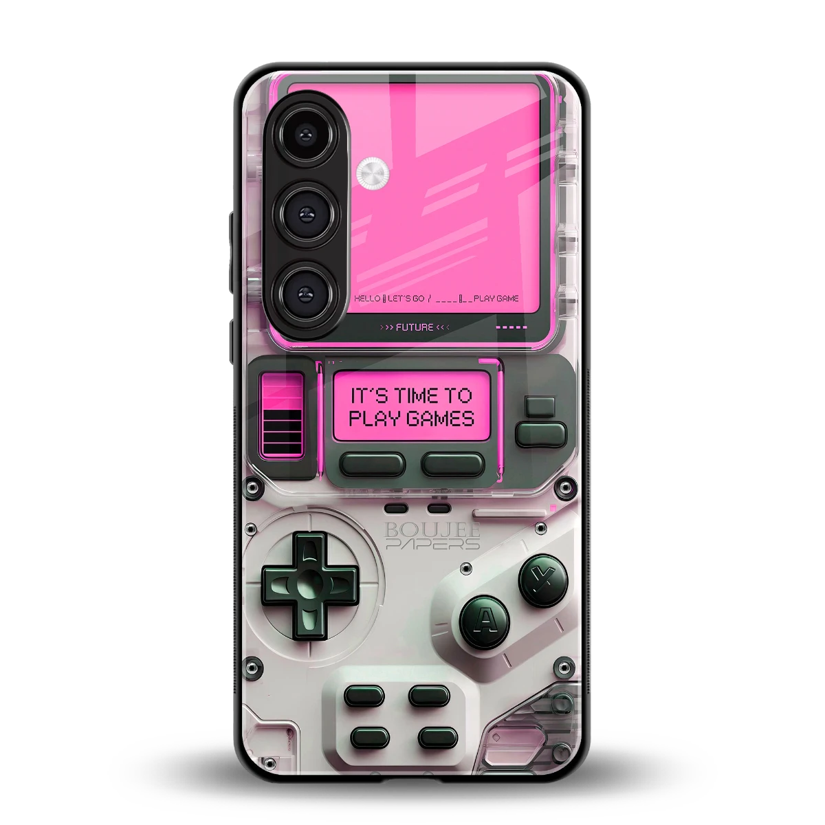 Gameboy Pink back phone cover | glass case for samsung galaxy s25