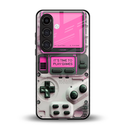 Gameboy Pink back phone cover | glass case for samsung galaxy s23 fe