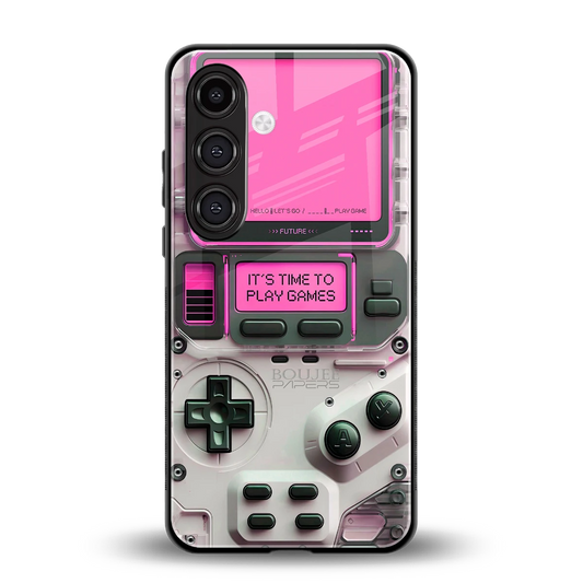 Gameboy Pink back phone cover | glass case for samsung galaxy s23 fe