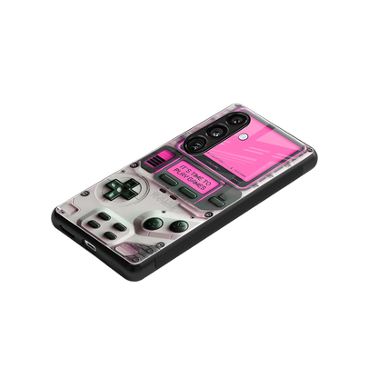 Gameboy Pink stylish phone case for samsung galaxy s25 | glossy glass and slim fit