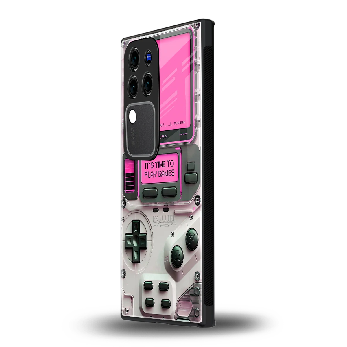 Gameboy Pinkvivo v30 pro mobile cover | shockproof glass phone case