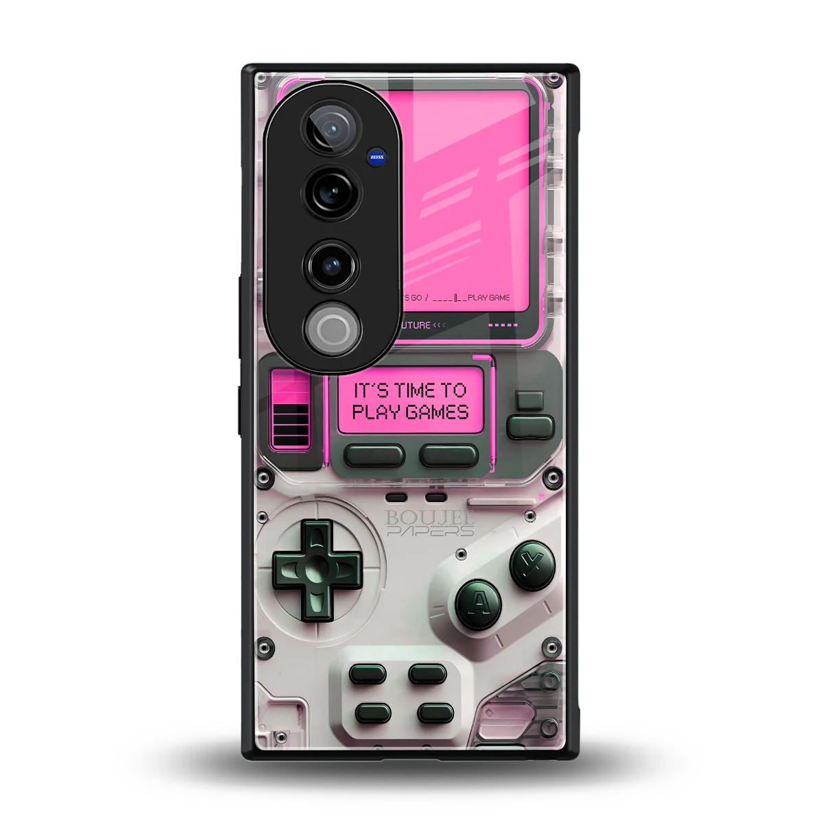 Gameboy Pink back phone cover | glass case for vivo v40 pro
