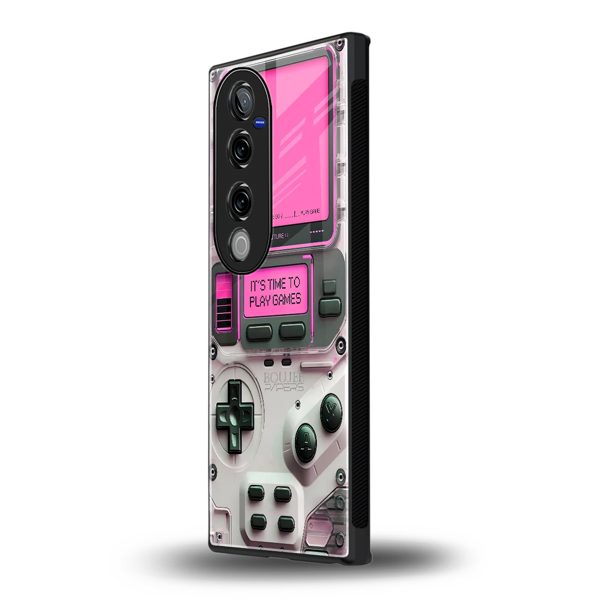 Gameboy Pink vivo v40 pro mobile cover | shockproof glass phone case