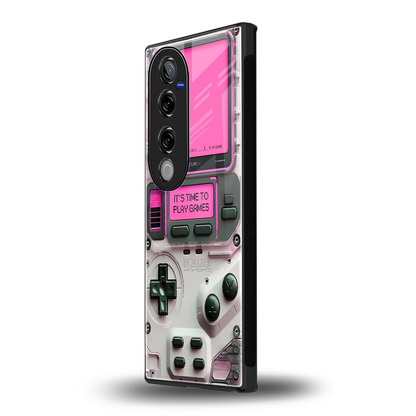 Gameboy Pink vivo v40 pro mobile cover | shockproof glass phone case