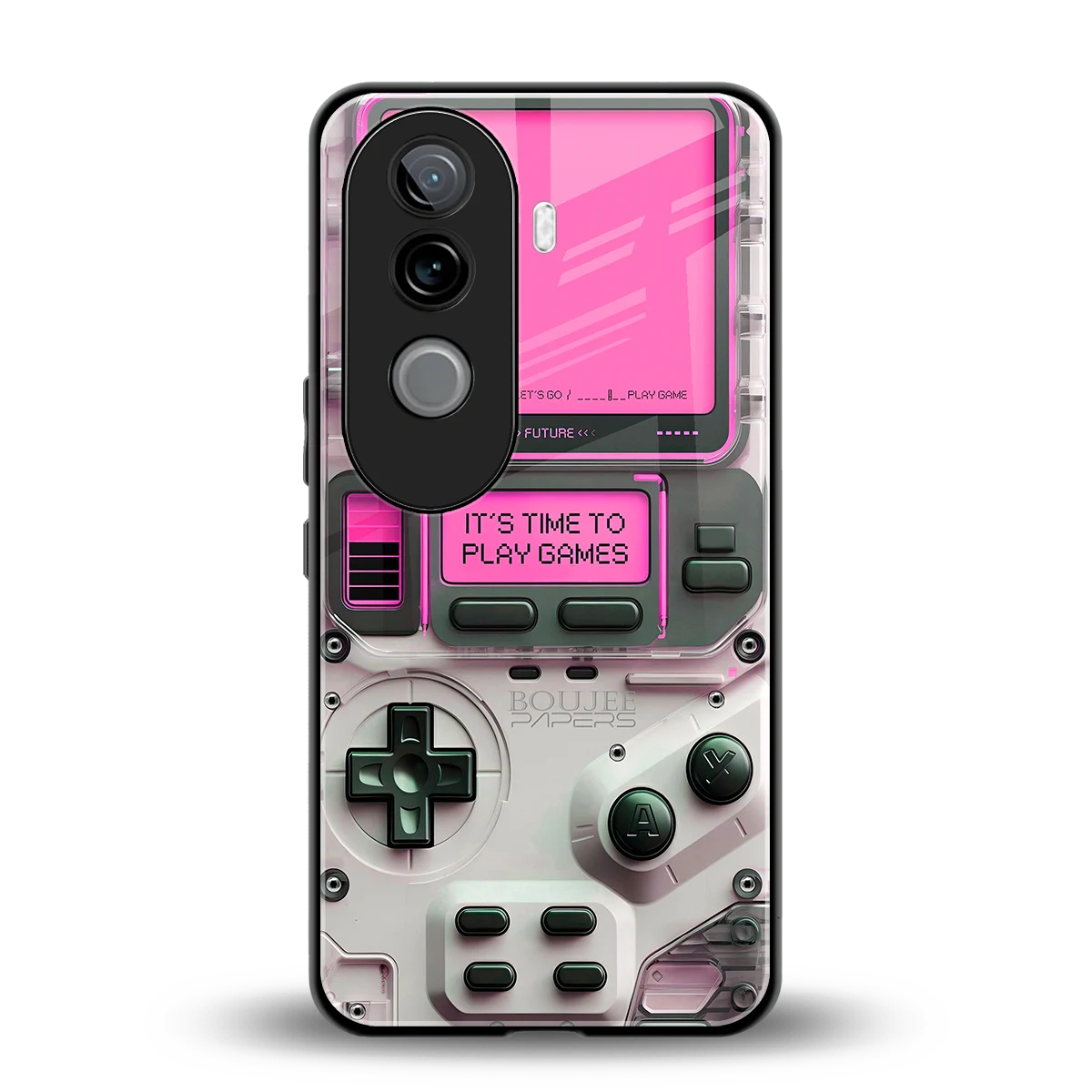 Gameboy Pink back phone cover | glass case for vivo v40e