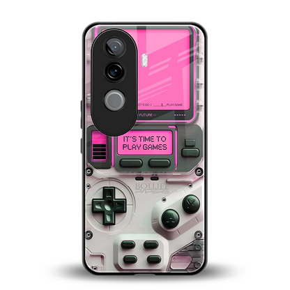 Gameboy Pink back phone cover | glass case for vivo v40e