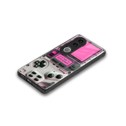 Gameboy Pink stylish phone case for vivo v50 | glossy glass and slim fit
