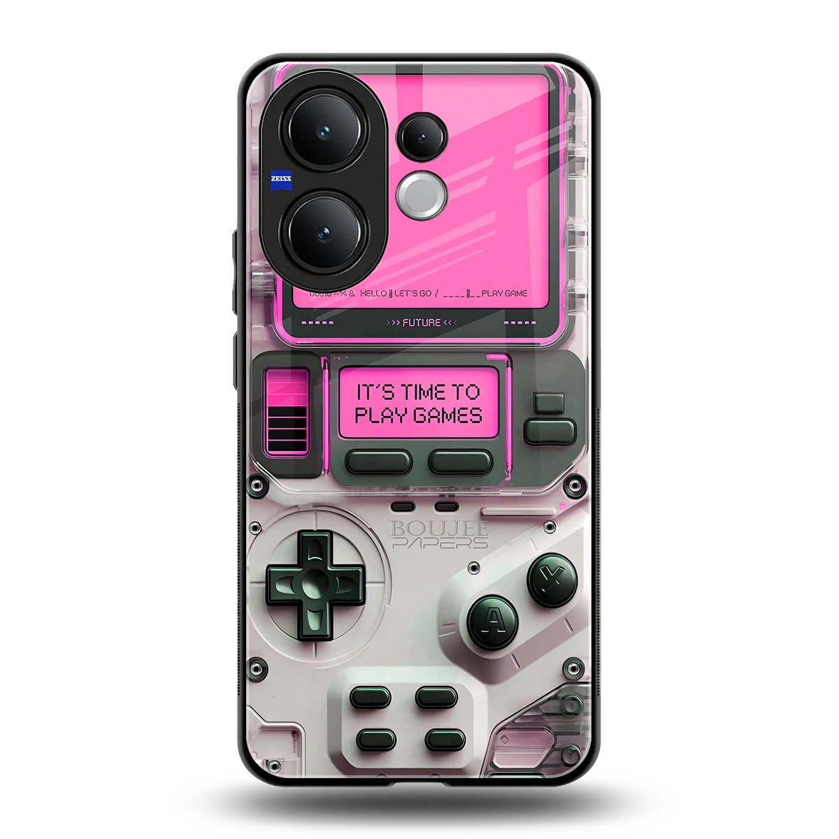 Gameboy Pink back phone cover | glass case for vivo v60