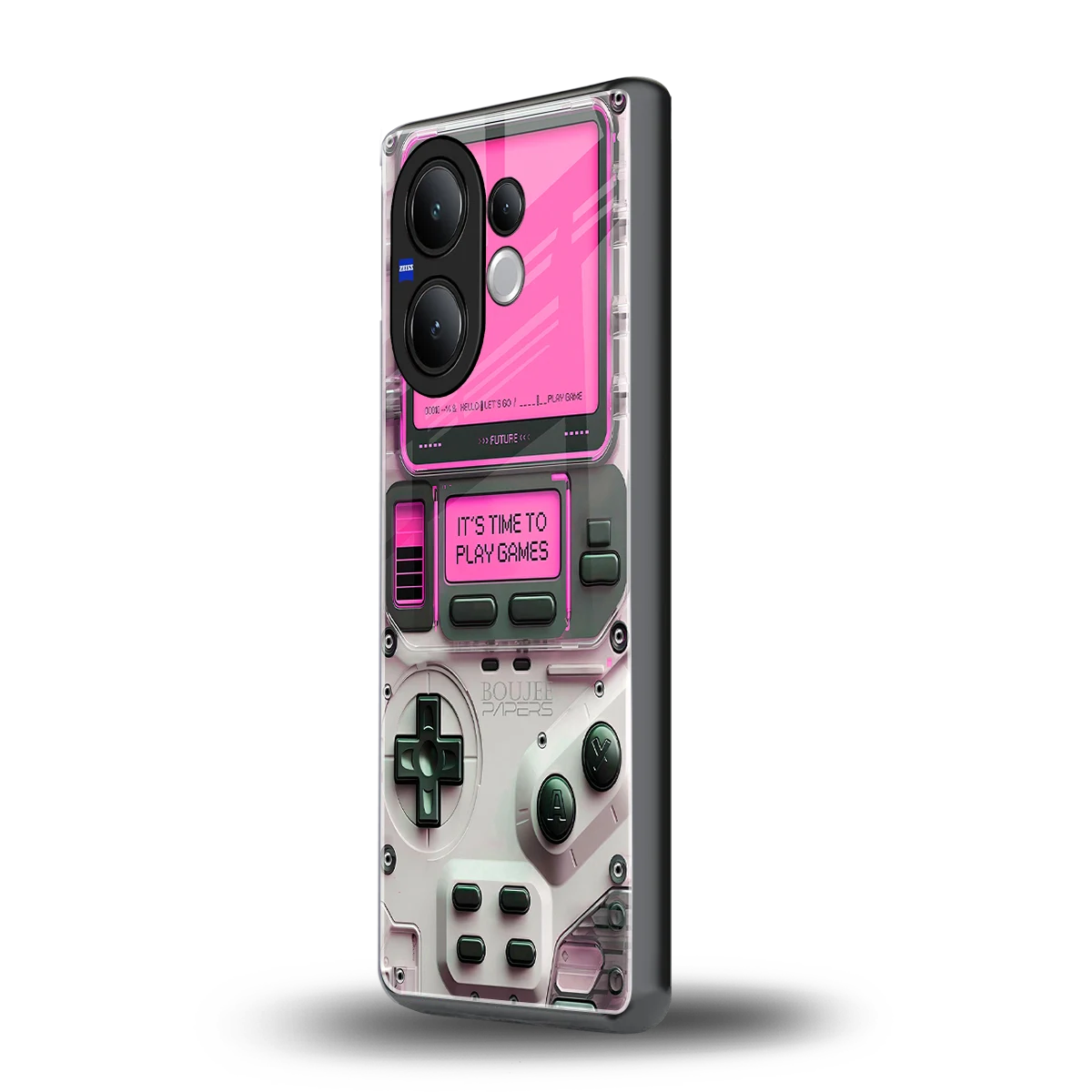 Gameboy Pink vivo v60 mobile cover | shockproof glass phone case