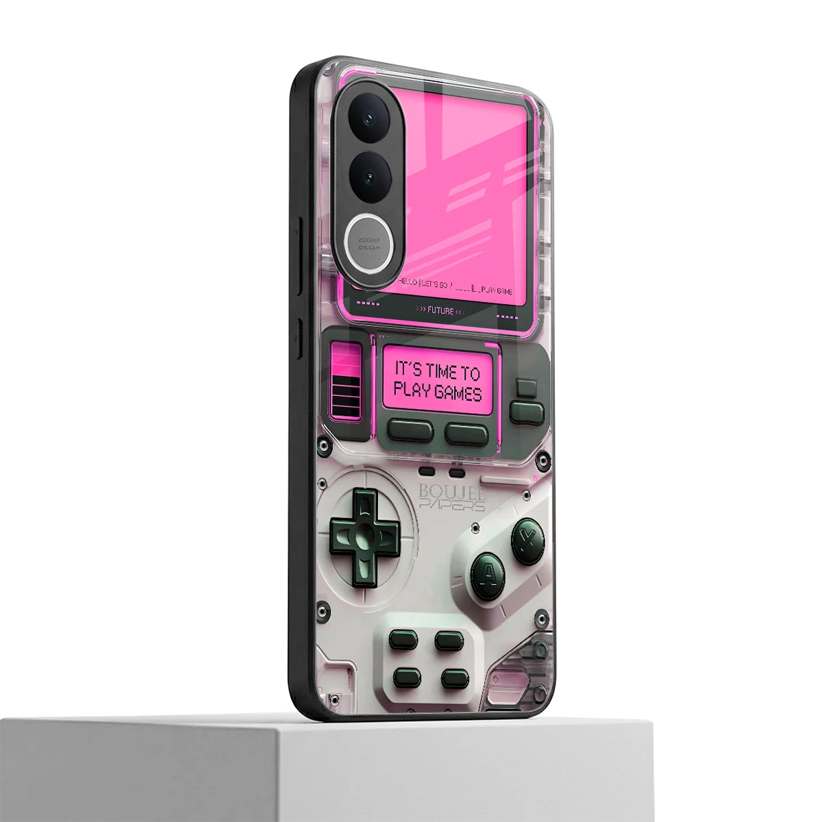 Gameboy Pink vivo v70 fe mobile cover | shockproof glass phone case