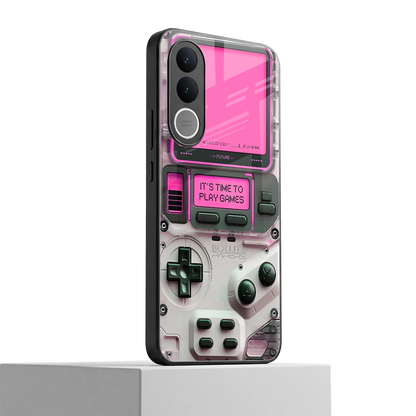 Gameboy Pink vivo v70 fe mobile cover | shockproof glass phone case