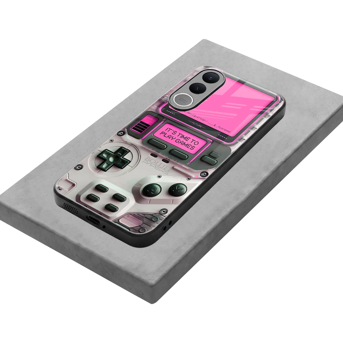 Gameboy Pink stylish phone case for vivo v70 fe | glossy glass and slim fit